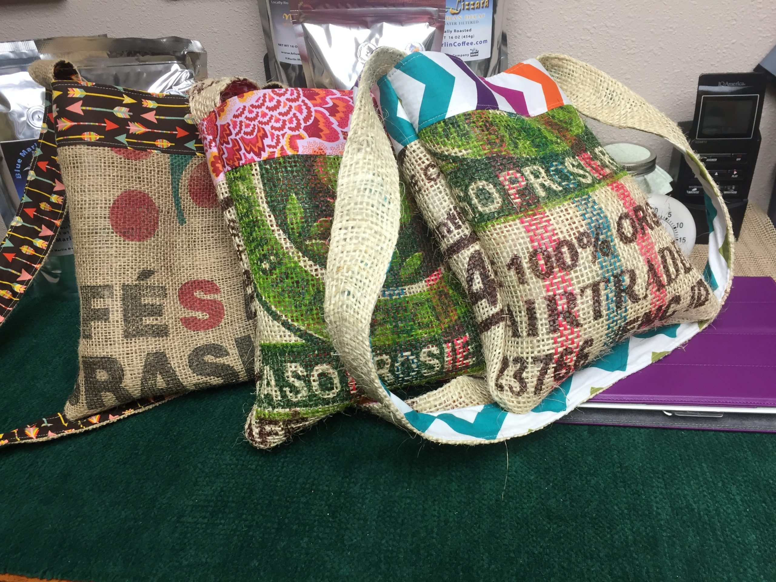 Coffee Burlap Sack Purses